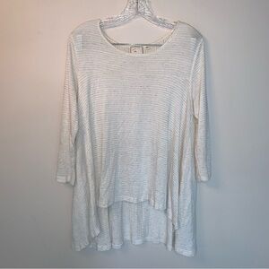 Anthropologie Postmark White Striped Top M